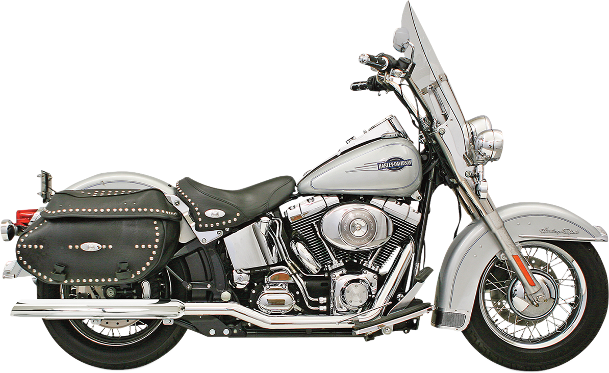 BASSANI XHAUST POWER CURVE TRUE-DUAL CROSSOVER HEADER PIPES AND SLIP-ON MUFFLERS FOR HARLEY-DAVIDSON 2011 - 2013 Chrome Power Curve True-Dual Crossover Header Pipe