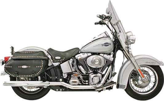 BASSANI XHAUST POWER CURVE TRUE-DUAL CROSSOVER HEADER PIPES AND SLIP-ON MUFFLERS FOR HARLEY-DAVIDSON 2011 - 2013 Chrome Power Curve True-Dual Crossover Header Pipe