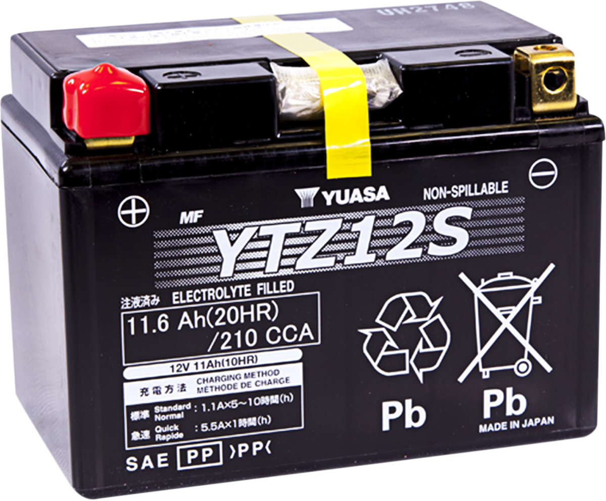 YUASA YTZ FACTORY-ACTIVATED AGM MAINTENANCE-FREE BATTERIES BATTERY WET SEALED YTZ12S