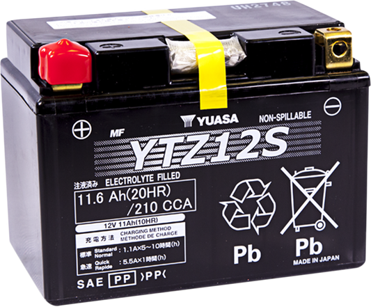 YUASA YTZ FACTORY-ACTIVATED AGM MAINTENANCE-FREE BATTERIES BATTERY WET SEALED YTZ12S