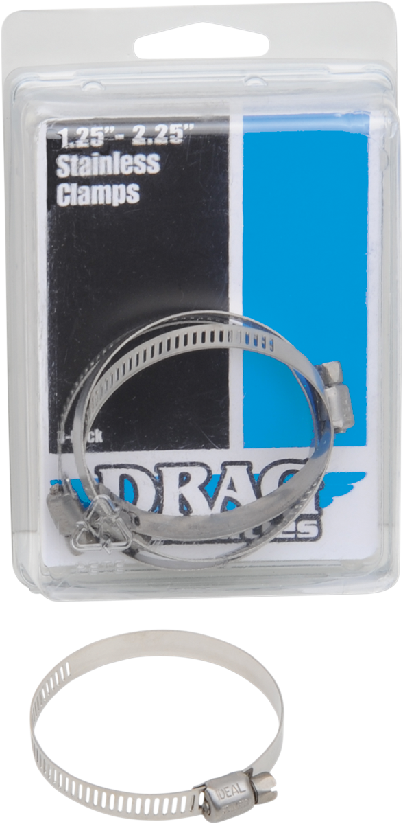 DRAG SPECIALTIES STAINLESS STEEL WORM CLAMPS FOR HARLEY-DAVIDSON  Stainless Steel Worm Clamps