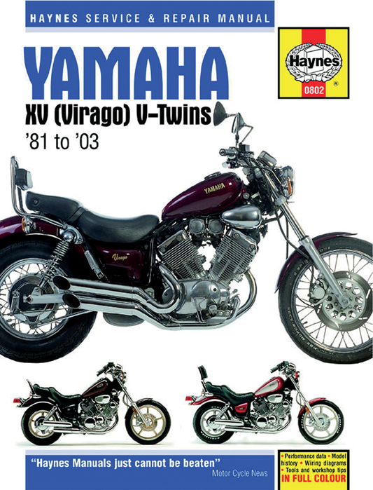 HAYNES MOTORCYCLE REPAIR MANUALS MANUAL YAM XV VIRAGO V-TW