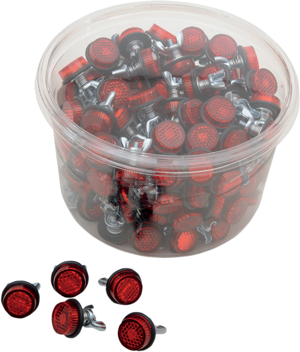 CHRIS PRODUCTS LICENSE PLATE REFLECTORS LIC PLATE REFL TUB150 RED