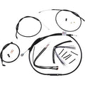 BLACK VINYL HANDLEBAR CABLE AND BRAKE LINE KITS FOR JAIL BARS FOR HARLEY-DAVIDSON