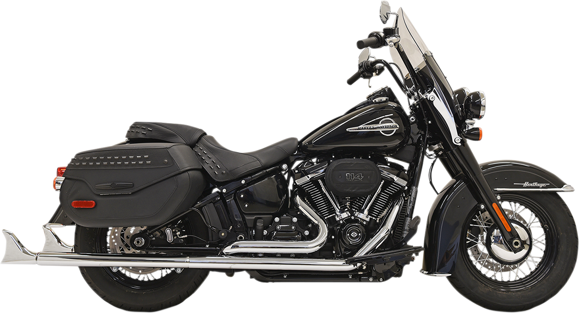 BASSANI XHAUST TRUE DUALS WITH FISHTAIL MUFFLERS FOR HARLEY-DAVIDSON 2018 - 2019 EXHAUST FTAIL 33" W/B 18+