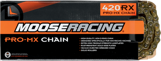 MOOSE RACING HARD-PARTS 428 RXP PRO-MX CHAIN MSE 420 RXP CHN 120 GLD