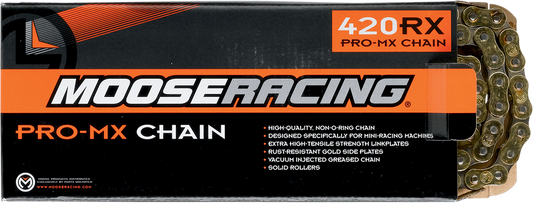MOOSE RACING HARD-PARTS 428 RXP PRO-MX CHAIN MSE 420 RXP CHN 110 GLD