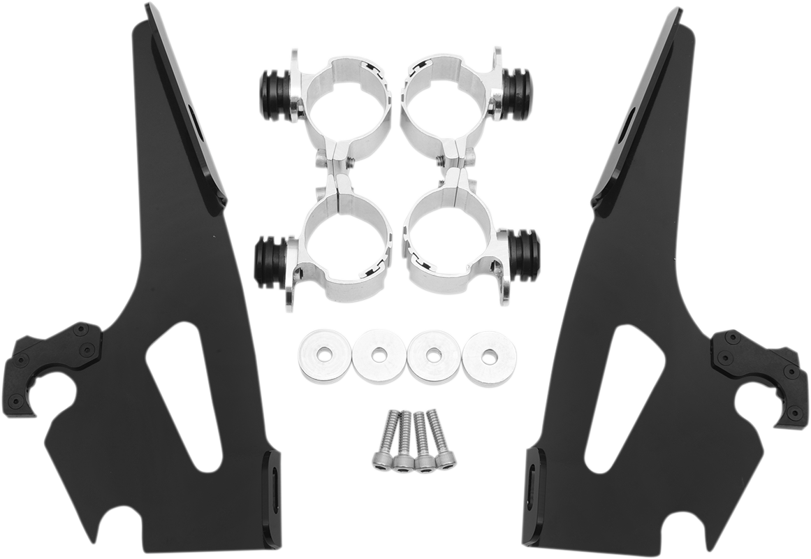 MEMPHIS SHADES METRIC BATWING FAIRING, WINDSHIELDS, DEFLECTORS AND ACCESSORIES MOUNT KIT F/S WIDE BLK