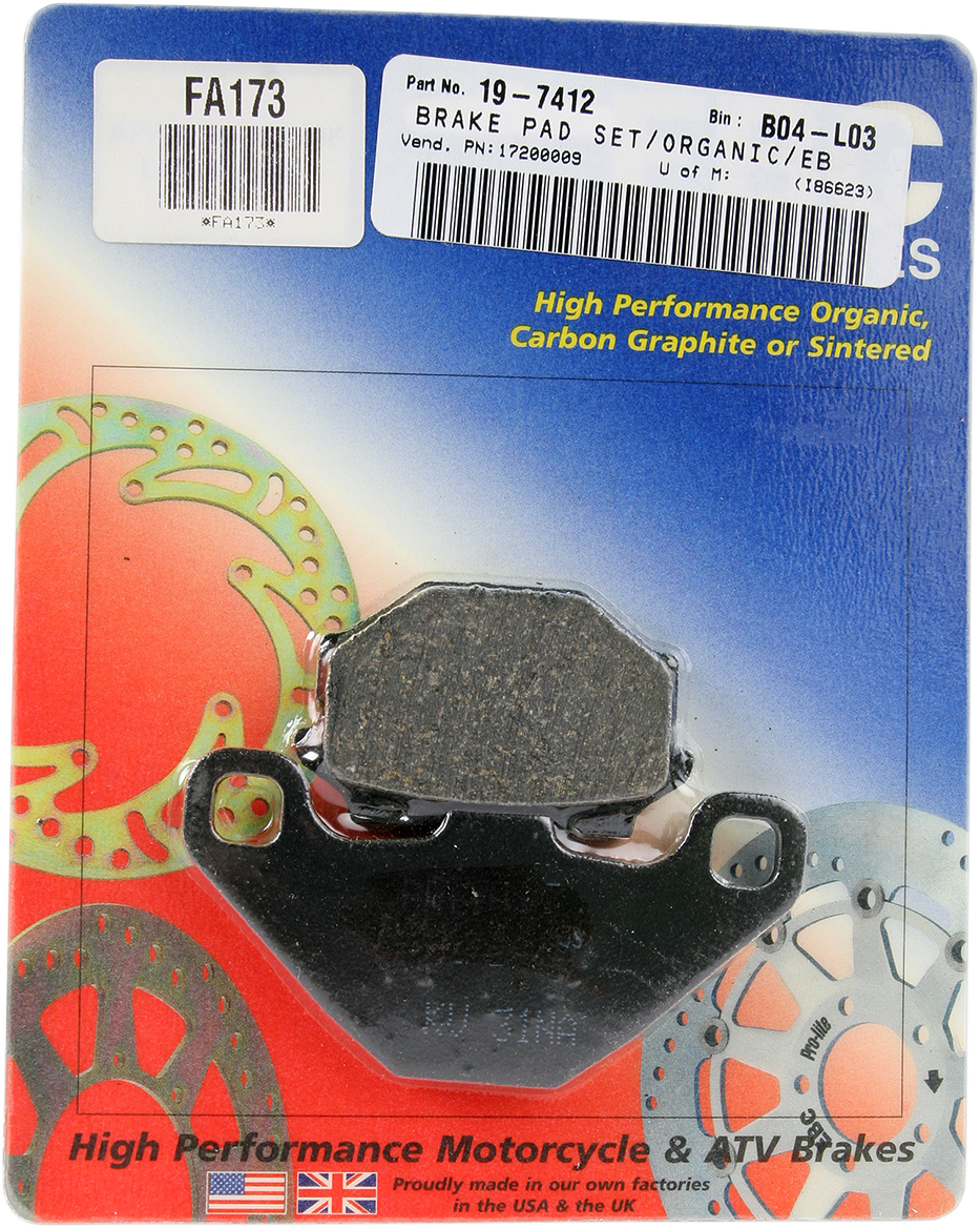 EBC BRAKE PADS AND SHOES BRAKE PAD ORGANIC FA173