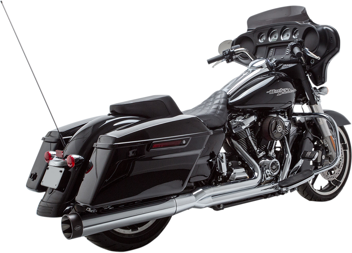 S&S CYCLE SIDEWINDER 2-INTO-1 EXHAUST SYSTEMS AND SHADOW MUFFLER KITS FOR HARLEY-DAVIDSON 2017 - 2019 Chrome/Black Sidewinder 2-Into-1 Exhaust System/No Cats