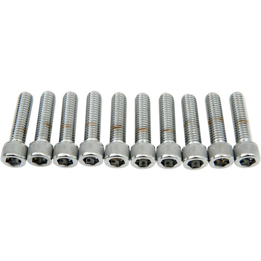 Allen Head Screw Bolts 3/8-16 X 1-1/2 Inch Chrome Knurled 10 Pack