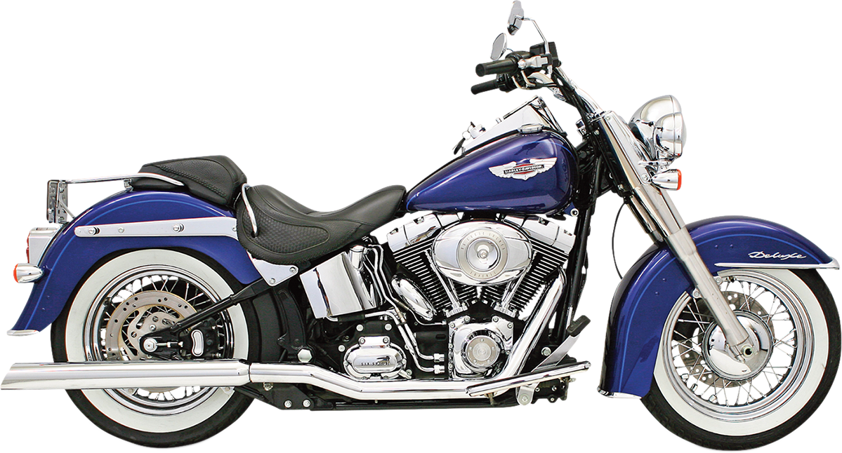 BASSANI XHAUST POWER CURVE TRUE-DUAL CROSSOVER HEADER PIPES MUFFLERS SLANT CUT CHR