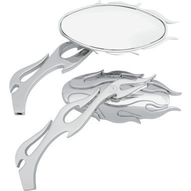FLAME OVAL MIRRORS FOR HARLEY-DAVIDSON