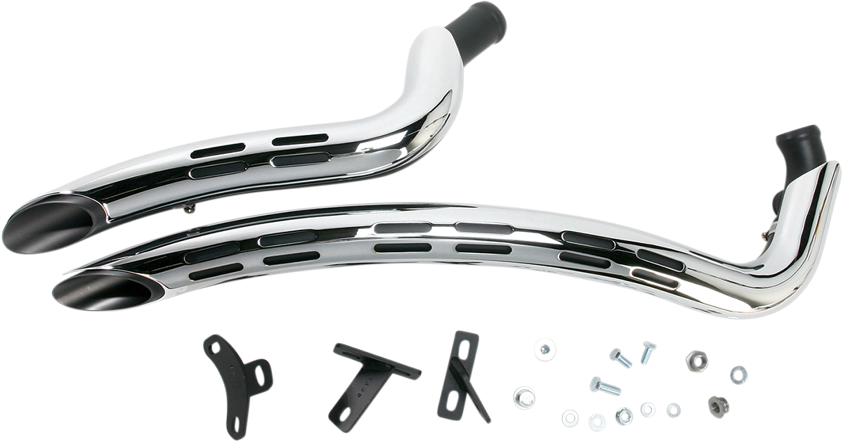 BASSANI XHAUST RADIAL SWEEPERS FOR HARLEY-DAVIDSON 2005 Black Radial Sweepers/Chrome Slotted Heat Shields