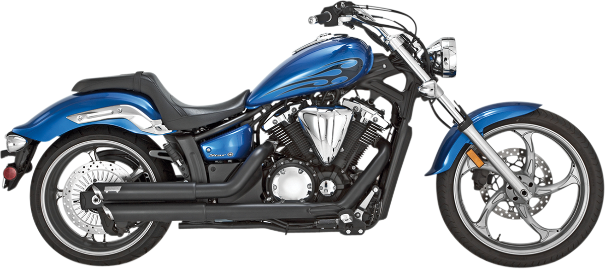 VANCE & HINES TWIN SLASH STAGGERED EXHAUST SYSTEMS EXHAUST BLK TS STAGSTRYKR