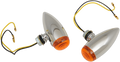 DRAG SPECIALTIES CHROME MARKER LIGHTS SMOOTH BULLET LED AMBER