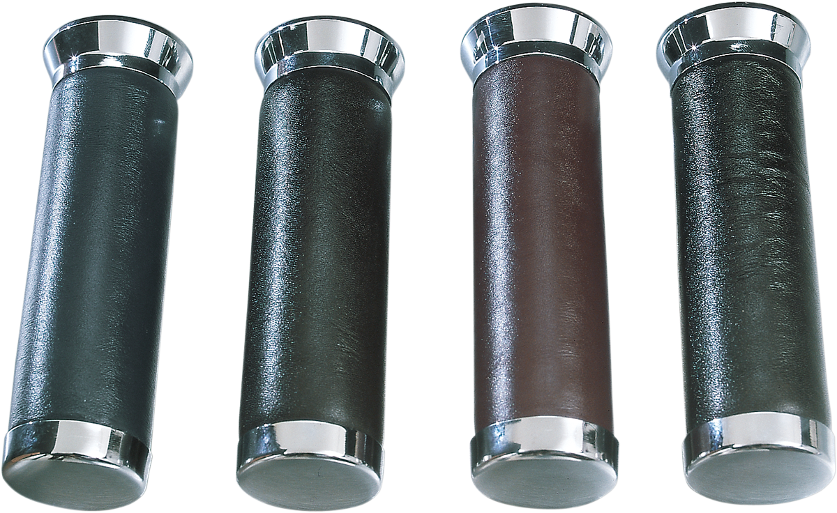 PARTS UNLIMITED LEATHER-COVERED GRIPS LEATHER GRIPS 82-99GL BLK