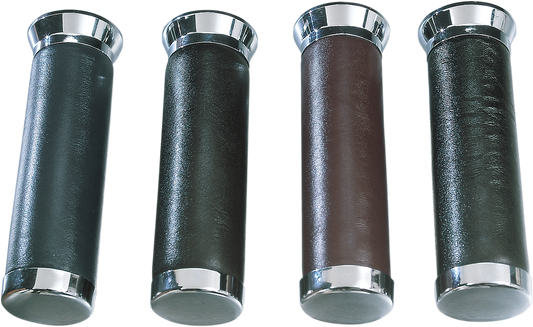 PARTS UNLIMITED LEATHER-COVERED GRIPS LEATHER GRIPS 82-99GL BLK