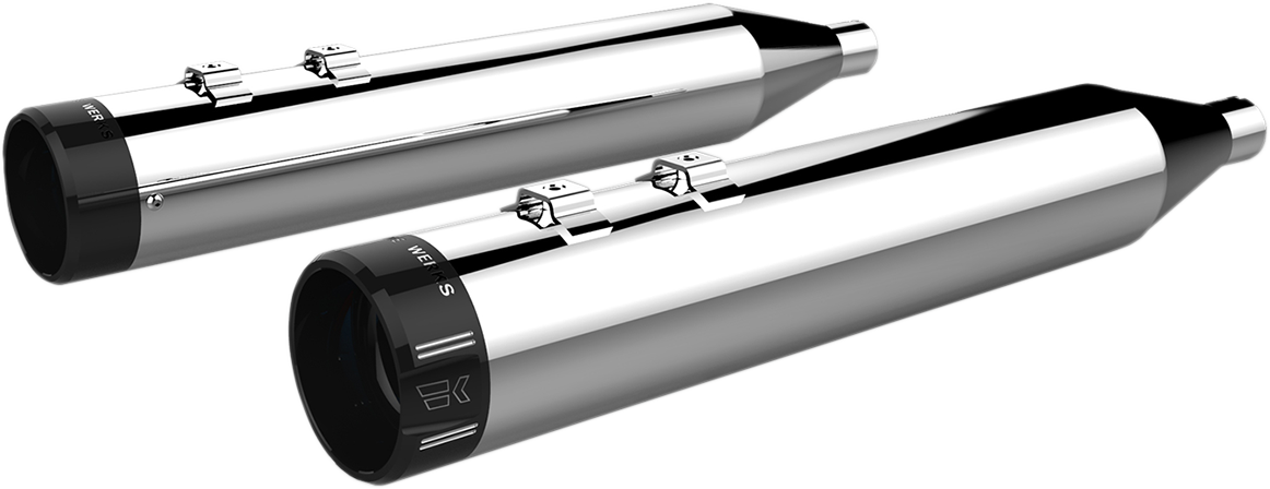 KHROME WERKS 4.50" HP-PLUS® SLIP-ON MUFFLERS FOR HARLEY-DAVIDSON 2009 4.50" Chrome/Black HP-Plus® Slip-On Mufflers
