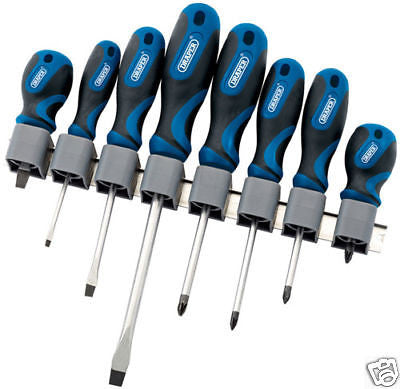 Set of 8 Professional Soft Grip Screwdrivers
