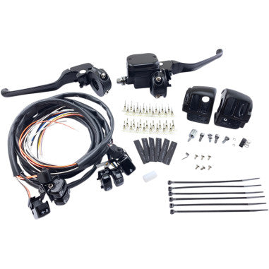 CHROME HANDLEBAR CONTROL KITS WITH MECHANICAL CLUTCH FOR HARLEY-DAVIDSON