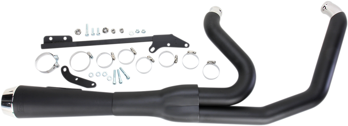 BASSANI XHAUST ROAD RAGE 2-INTO-1 SYSTEMS FOR HARLEY-DAVIDSON 2008 - 2017 Black Short Upswept Road Rage 2-Into-1 Exhaust System