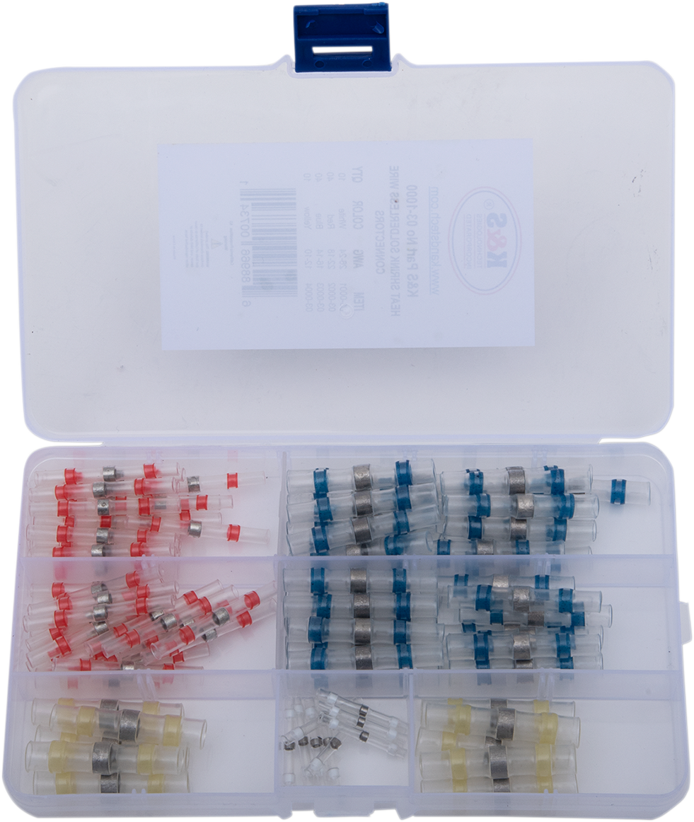 K&S TECHNOLOGIES SOLDERLESS WIRE CONNECTORS WIRE CONNECTRS KIT 100 PC