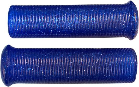 EMGO STAR FIRE FLAKE GRIPS GRIP RETRO METAL 1" BLU