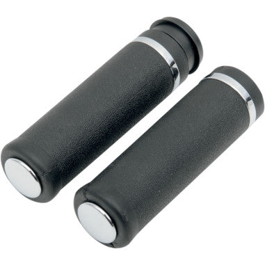 RUBBER GRIPS WITH ACCENT RINGS AND END CAPS FOR HARLEY-DAVIDSON