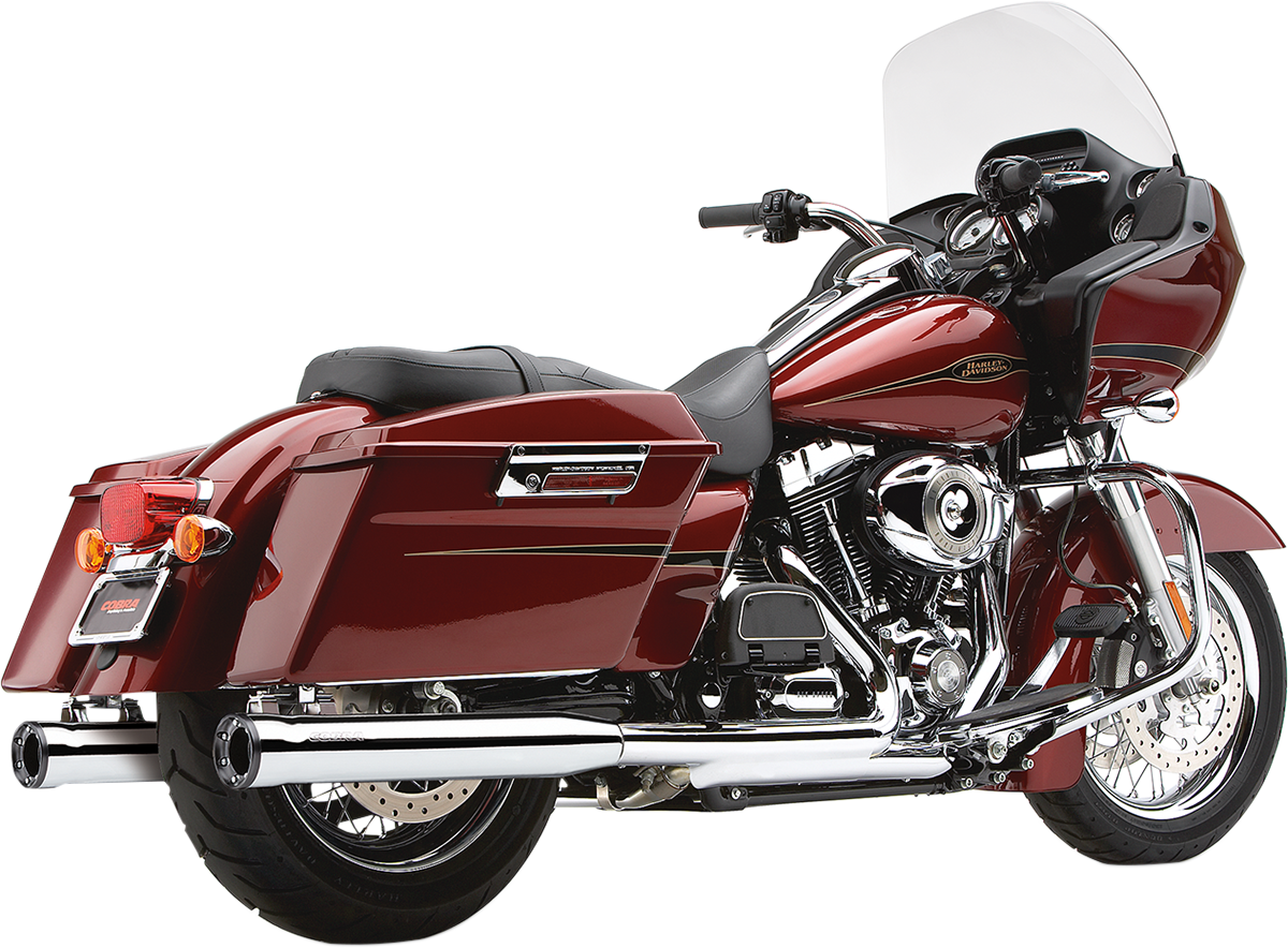 COBRA 3" SLIP-ON MUFFLERS WITH RACE-PRO TIPS FOR HARLEY-DAVIDSON 1995 - 2013 Chrome/Black 3" Slip-On Mufflers