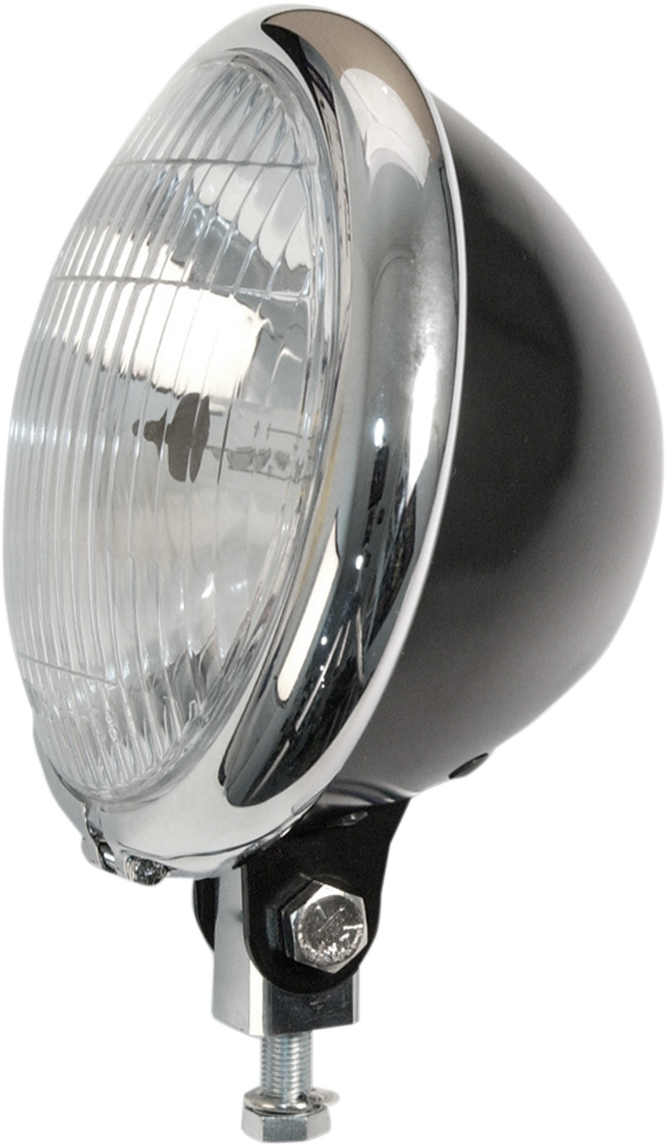 EMGO 53⁄4" BATES STYLE HEADLIGHT H/LIGHT SHELL5.75"BLK/CHR