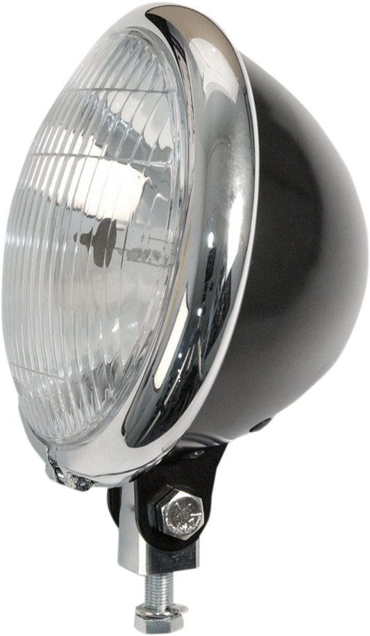 EMGO 53⁄4" BATES STYLE HEADLIGHT H/LIGHT SHELL5.75"BLK/CHR