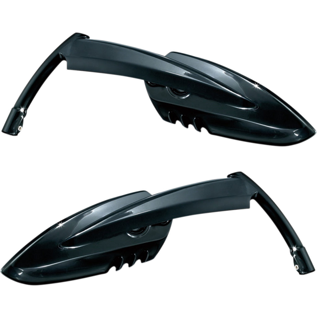 Kuryakyn 1760 Gloss Black Scythe Mirrors For Harley-Davidson