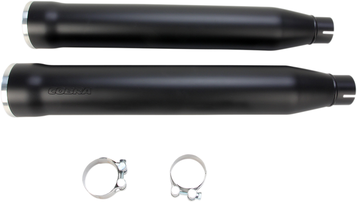 COBRA 3" SLIP-ON MUFFLERS WITH RACE-PRO TIPS FOR HARLEY-DAVIDSON 2011 - 2013 Black/Natural 3" Race Pro Tip Slip-On Mufflers
