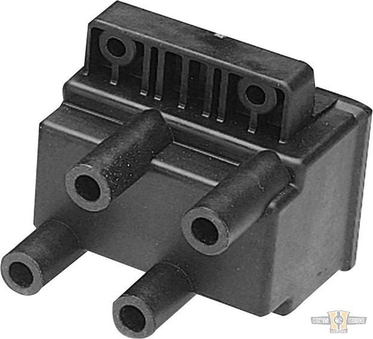 Twin Fire Ignition Coil Black 3 Ohm Dual Fire For Harley-Davidson