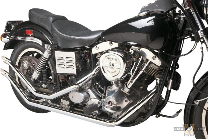 Upswept Drag Pipes Exhaust Chrome For Harley-Davidson