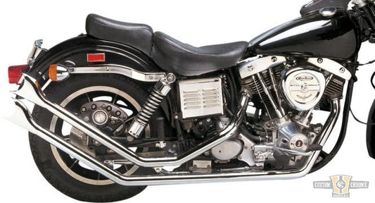 Upswept Drag Pipes Exhaust Chrome For Harley-Davidson