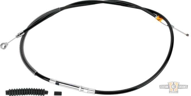 Black Vinyl Coil Wound (CW) Clutch Cable Black Vinyl 37" For Harley-Davidson