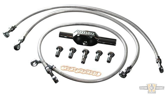 High End Brake Line Kit Stainless Steel Clear Coated For Harley-Davidson