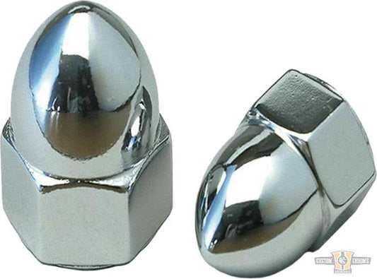 Acorn Nut Set Chrome 5/16"-18 UNC For Harley-Davidson