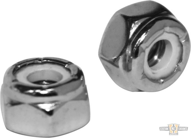 Nylon-Inserted Lock Nut Pack Chrome For Harley-Davidson