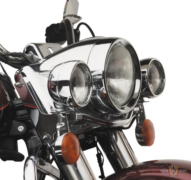 Frenched Headlight Trim Ring Chrome For Harley-Davidson