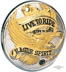 Live To Ride - Eagle Spirit Point Cover Chrome Gold For Harley-Davidson