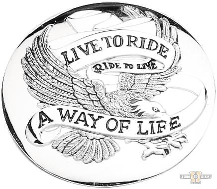 Live To Ride Gas Cap Cover Chrome For Harley-Davidson