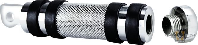 Knurled Stash Tube Footpeg with Thread Cap Chrome For Harley-Davidson