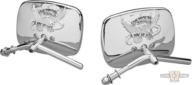 Live To Ride Mirror Chrome For Harley-Davidson