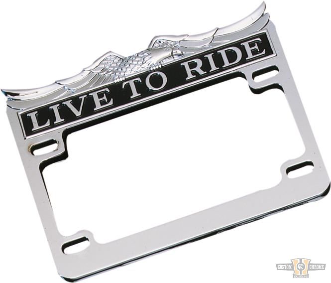 Live To Ride License Plate Frame Chrome For Harley-Davidson