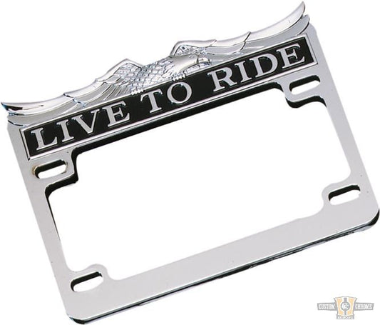 Live To Ride License Plate Frame Chrome For Harley-Davidson