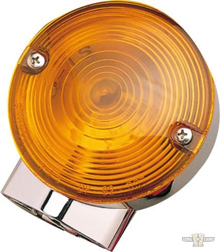 Late Touring Model Front Turn Signal Chrome Amber Dual Filament For Harley-Davidson