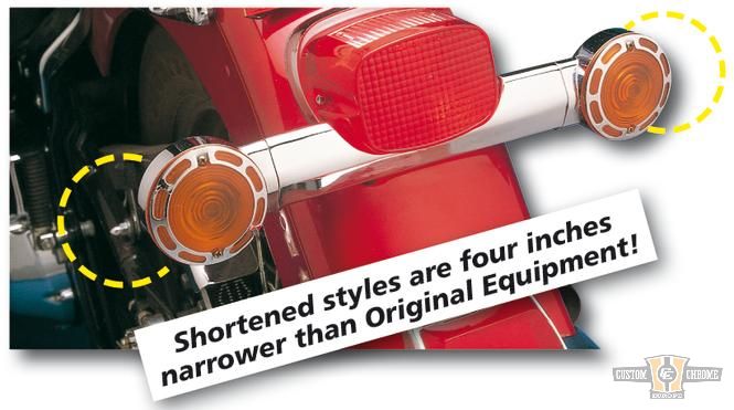 Short Steel Turn Signal Mounting Bar Chrome For Harley-Davidson